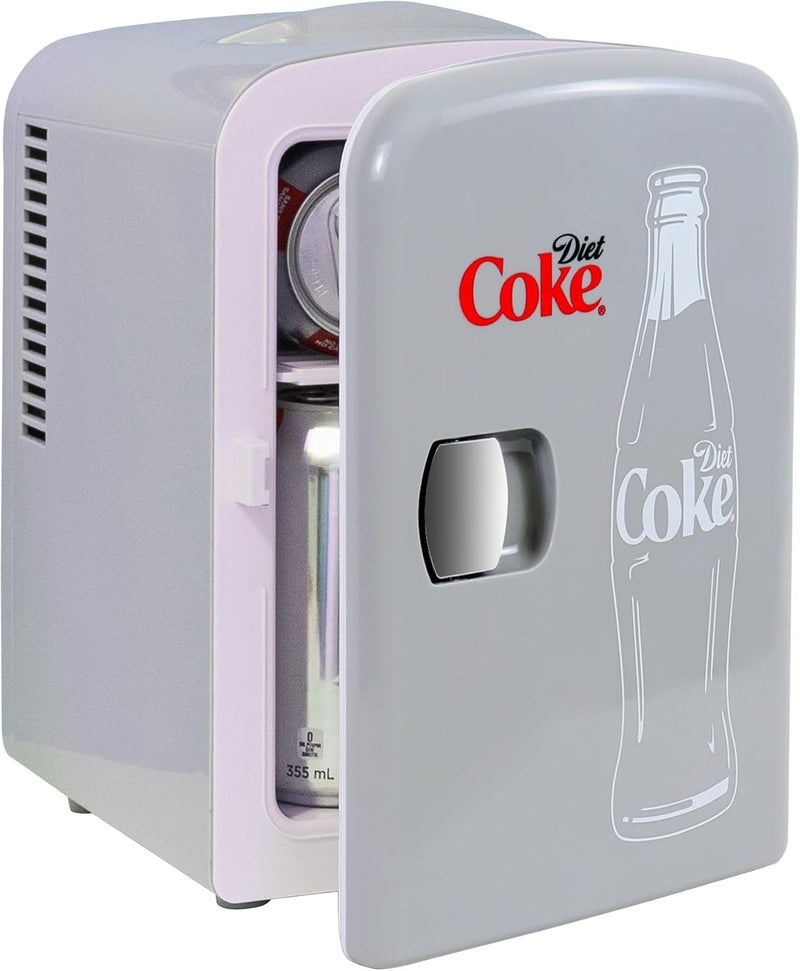 Koolatron Diet Coke Mini Fridge - Refrigerator for Bedroom Skincare Office, Portable Table Top Beverage Cooler, 12V 110V Refrigerador For Drinks, Soda, Wine, Use In Car, Dorm, Outdoor, Patio, 6 Can - Image 3